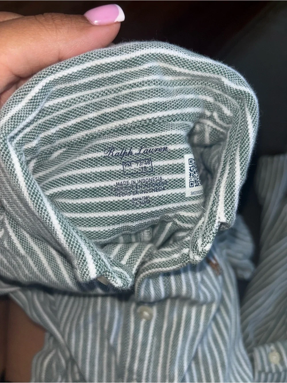 Twin set* Ralph Lauren Green & White Striped Button-Up one piece